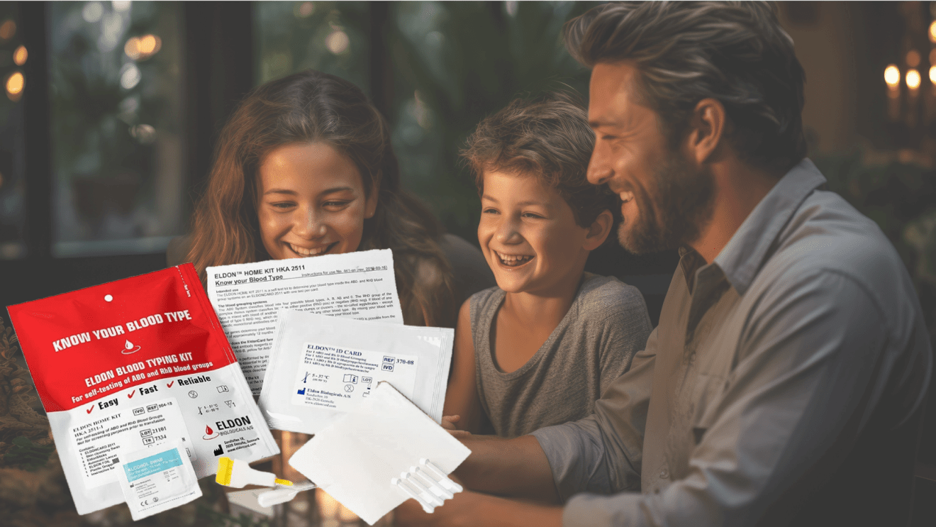 Eldoncard Blood Type Test Kit - A, B, O, AB & RH